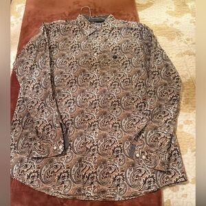 Cinch Men's Paisley Button Down Shirt - Black and Tan